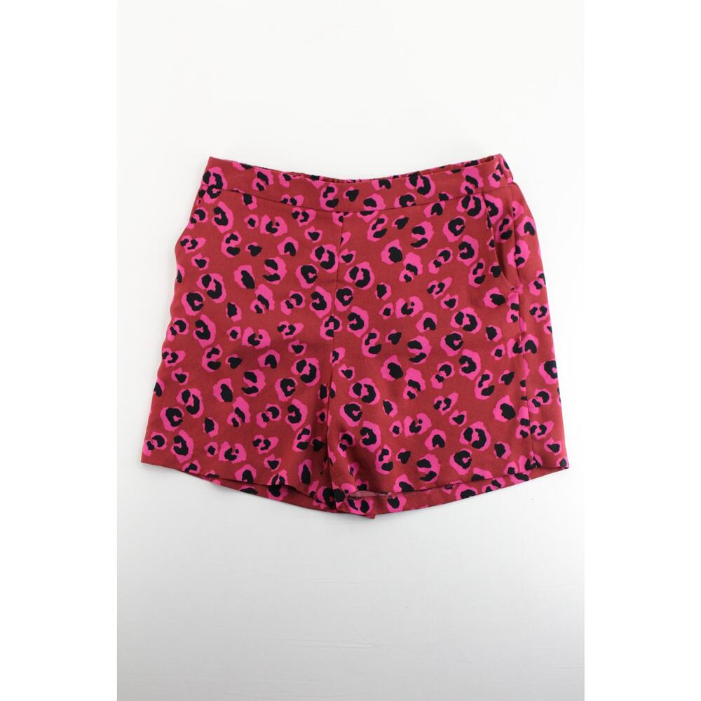 NWT Halogen pull on pink cheetah print‎ shorts womens medium preppy eclectic